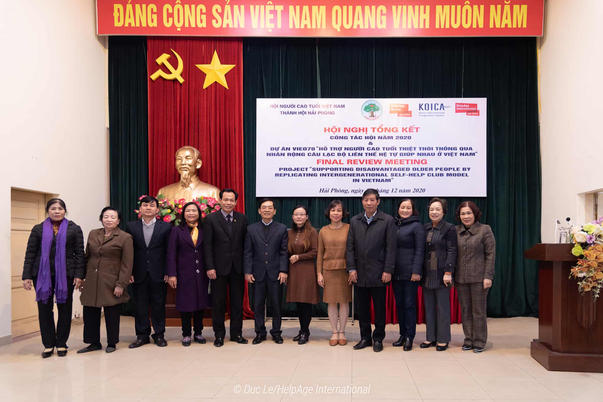 Hội nghị Tổng kết Công tác Hội Người cao tuổi năm 2020 và Dự án VIE070 “Hỗ trợ người cao tuổi thiệt thòi thông qua nhân rộng Câu lạc bộ Liên thế hệ Tự giúp nhau ở Việt Nam” tại Hải Phòng