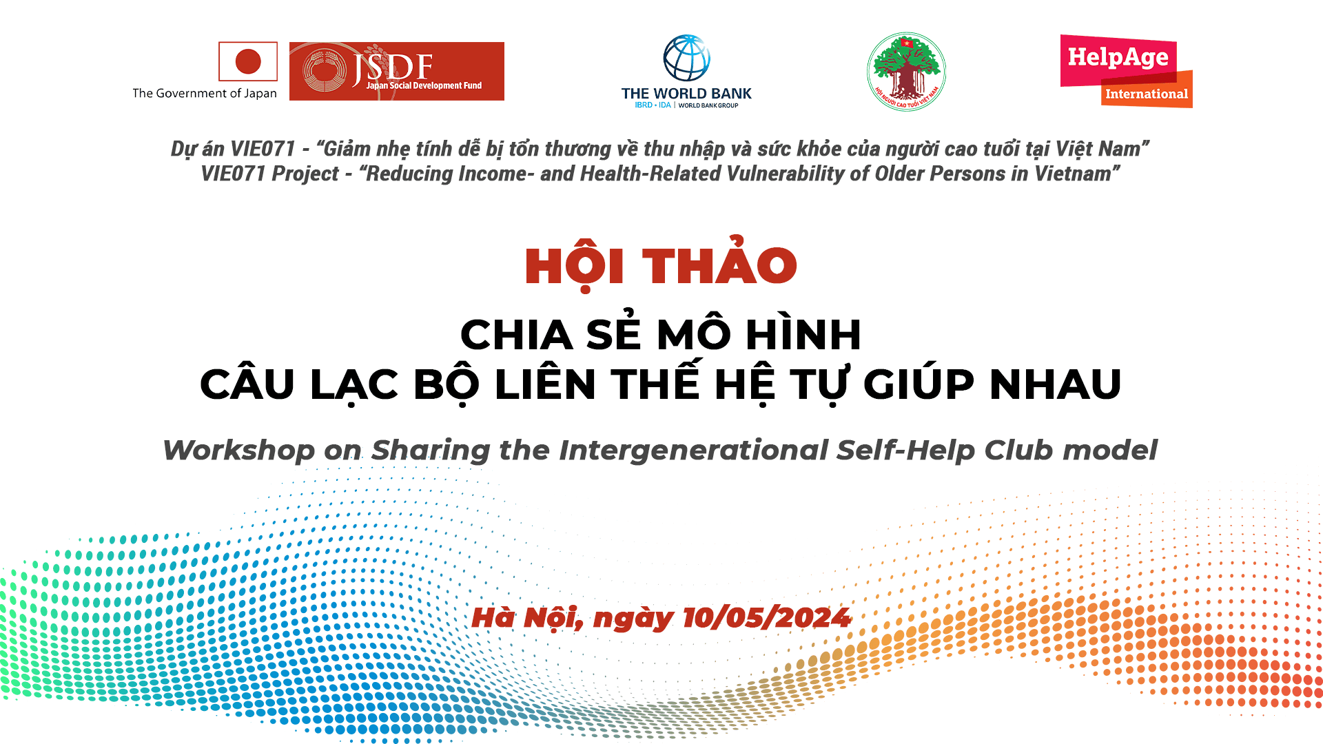 Kế hoạch tổ chức Hội thảo Chia sẻ mô hình Câu lạc bộ Liên thế hệ Tự giúp nhau